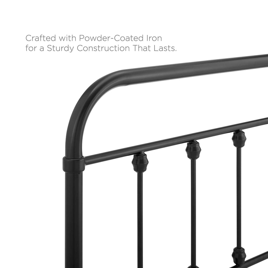 Paisley Metal Twin Headboard in Black