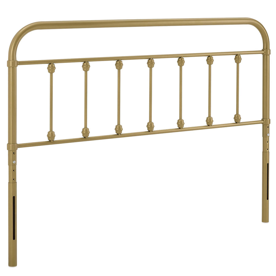 Paisley Metal Twin Headboard in Gold