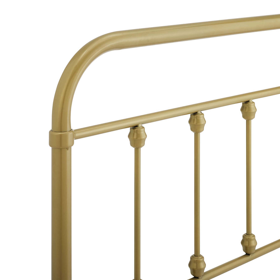Paisley Metal Twin Headboard in Gold