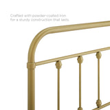 Paisley Metal Twin Headboard in Gold