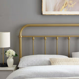 Paisley Metal Twin Headboard in Gold