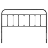 Paisley Metal Twin Headboard in Gray