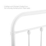 Paisley Metal Twin Headboard in White