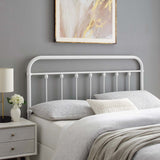 Paisley Metal Twin Headboard in White