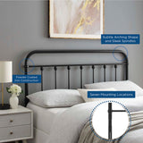 Paisley Metal Full Headboard in Black