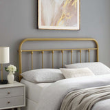 Paisley Metal Full Headboard in Gold