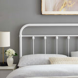 Paisley Metal Full Headboard in White