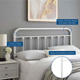 Paisley Metal Full Headboard in White