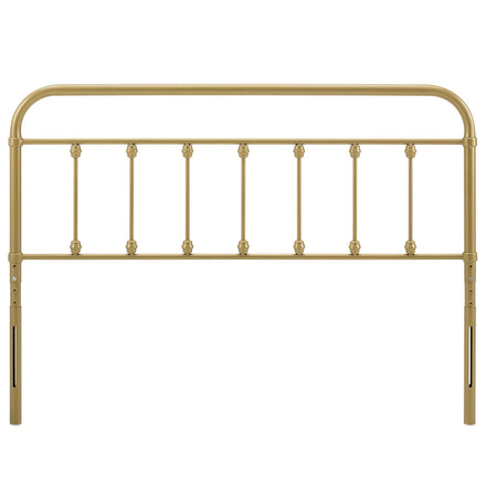 Sage Metal King Headboard in Gold