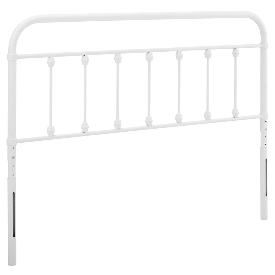 Paisley Metal King Headboard in White