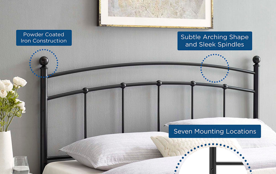 Estate Metal Twin Headboard in Black