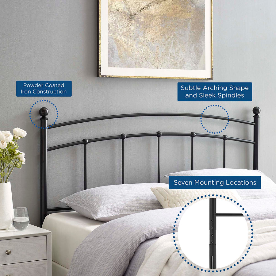Estate Metal Twin Headboard in Black