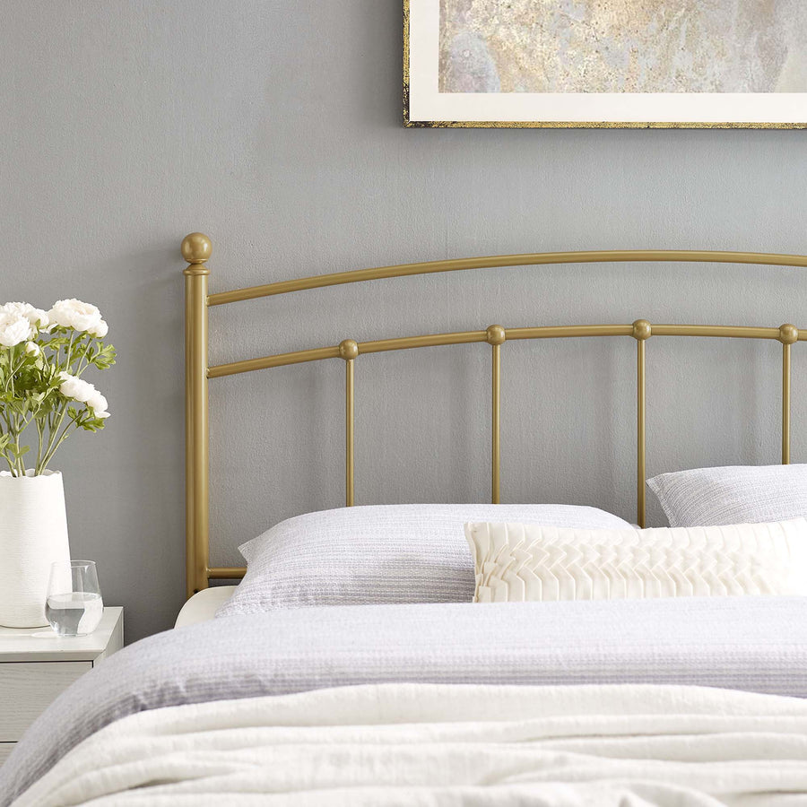 Estate Metal Twin Headboard in Gold