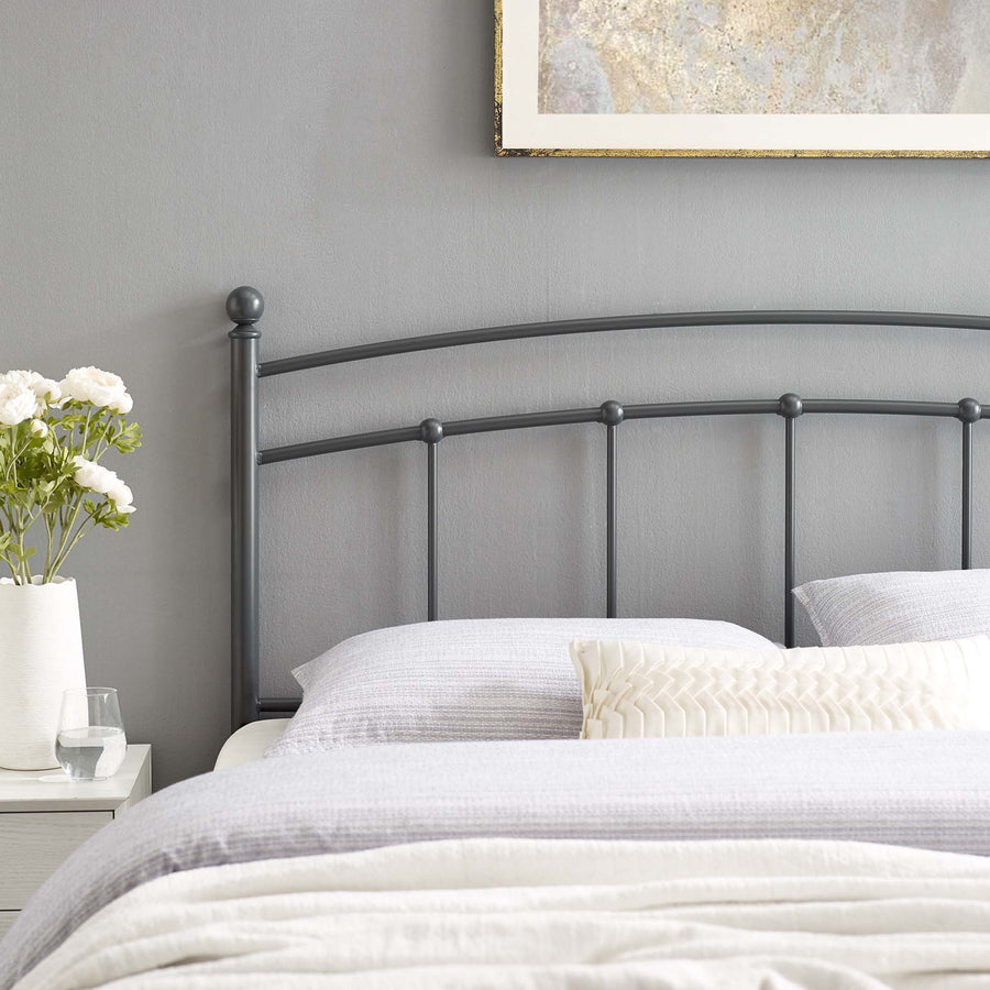 Estate Metal Twin Headboard in Gray