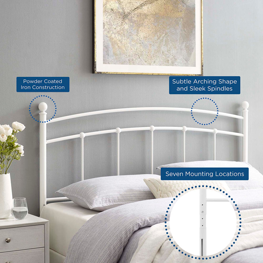 Estate Metal Twin Headboard in White