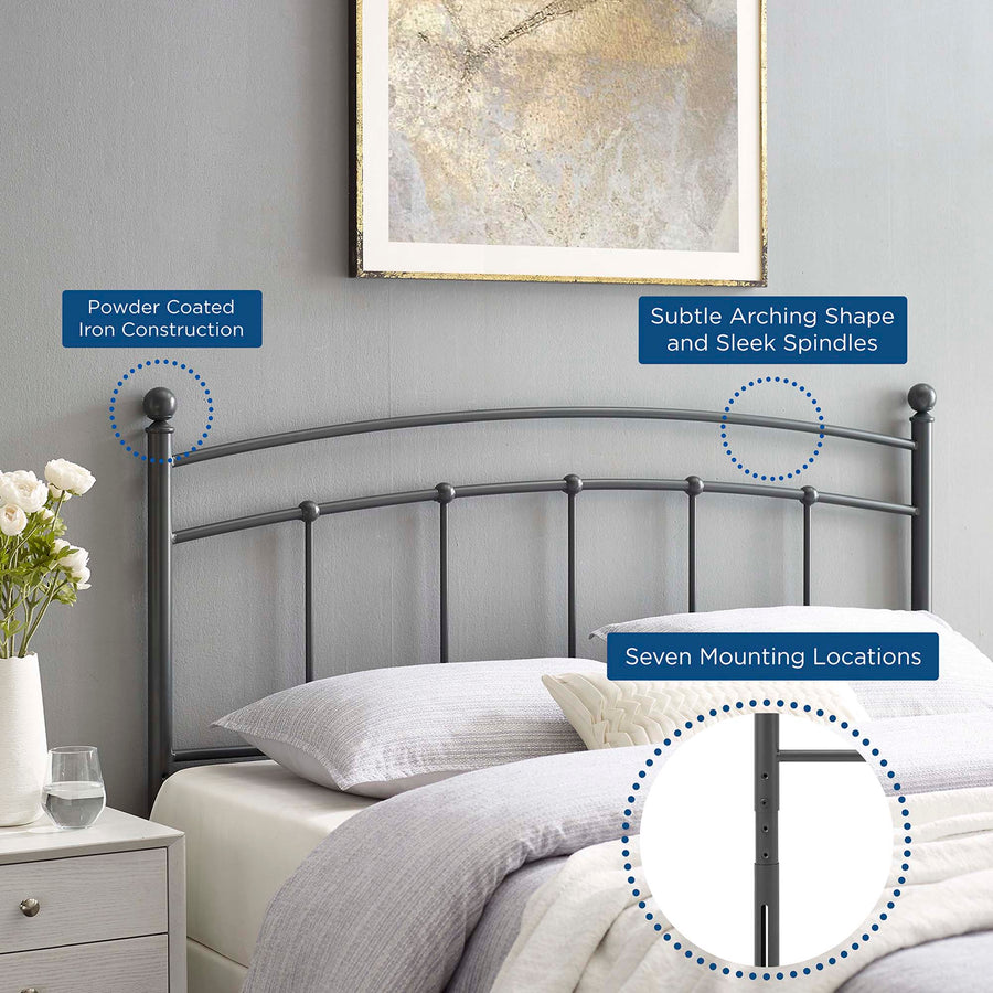 Estate Metal Full Headboard in Gray