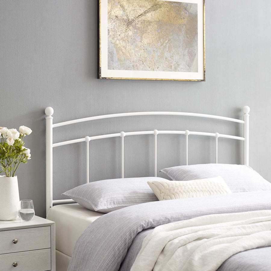 Estate Metal Full Headboard in White