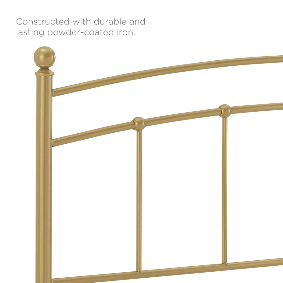 Estate Metal Queen Headboard in Gold