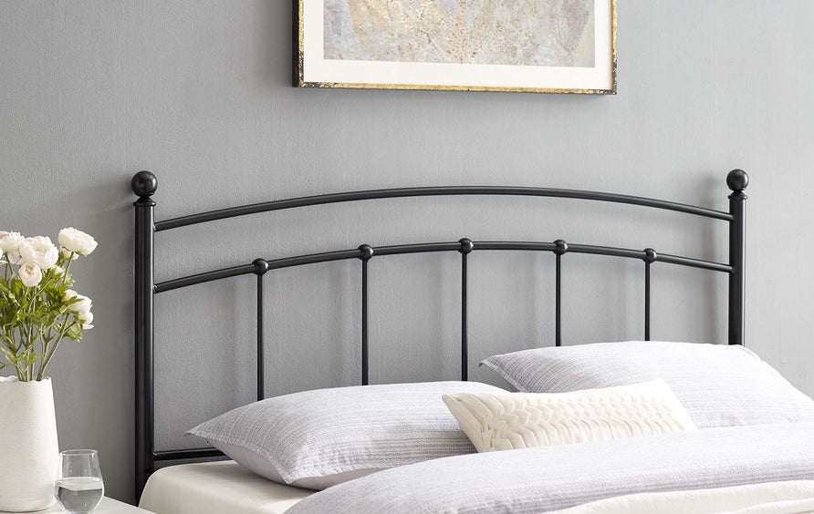 Estate Metal King Headboard in Black