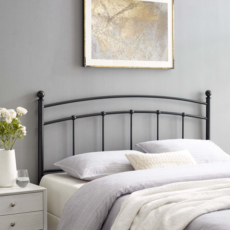 Estate Metal King Headboard in Black