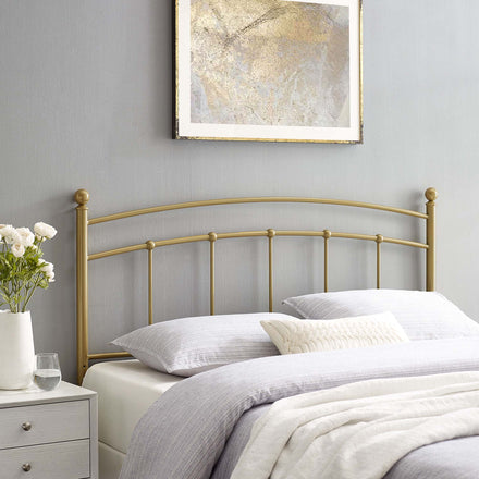 Abigail Metal King Headboard in Gold