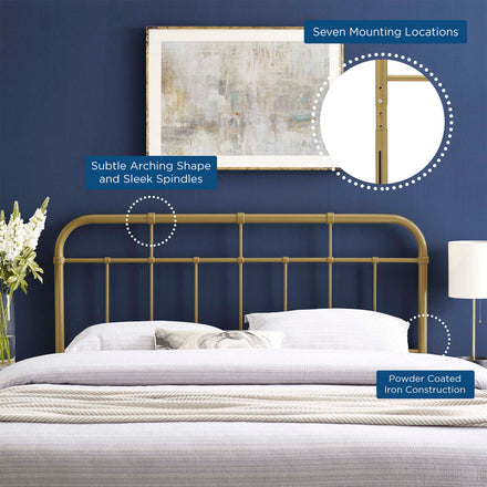 Alessia Metal Twin Headboard in Gold