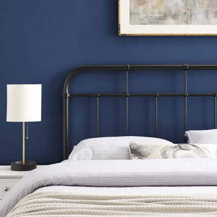 Alessia Metal Full Headboard in Black
