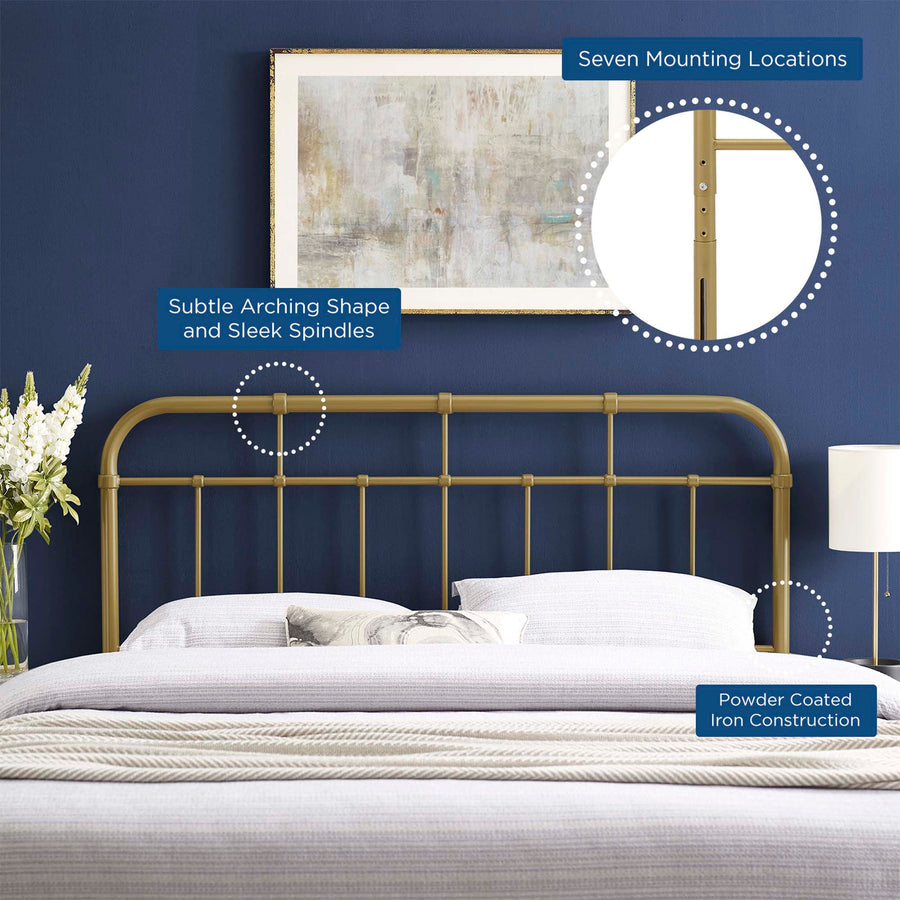 Chateau Metal Full Headboard in Gold