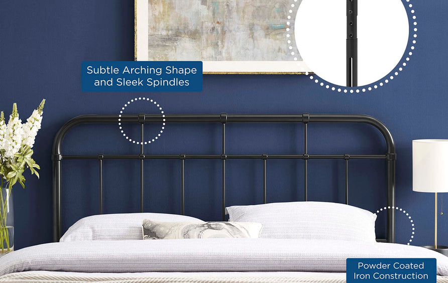 Chateau Metal Queen Headboard in Black