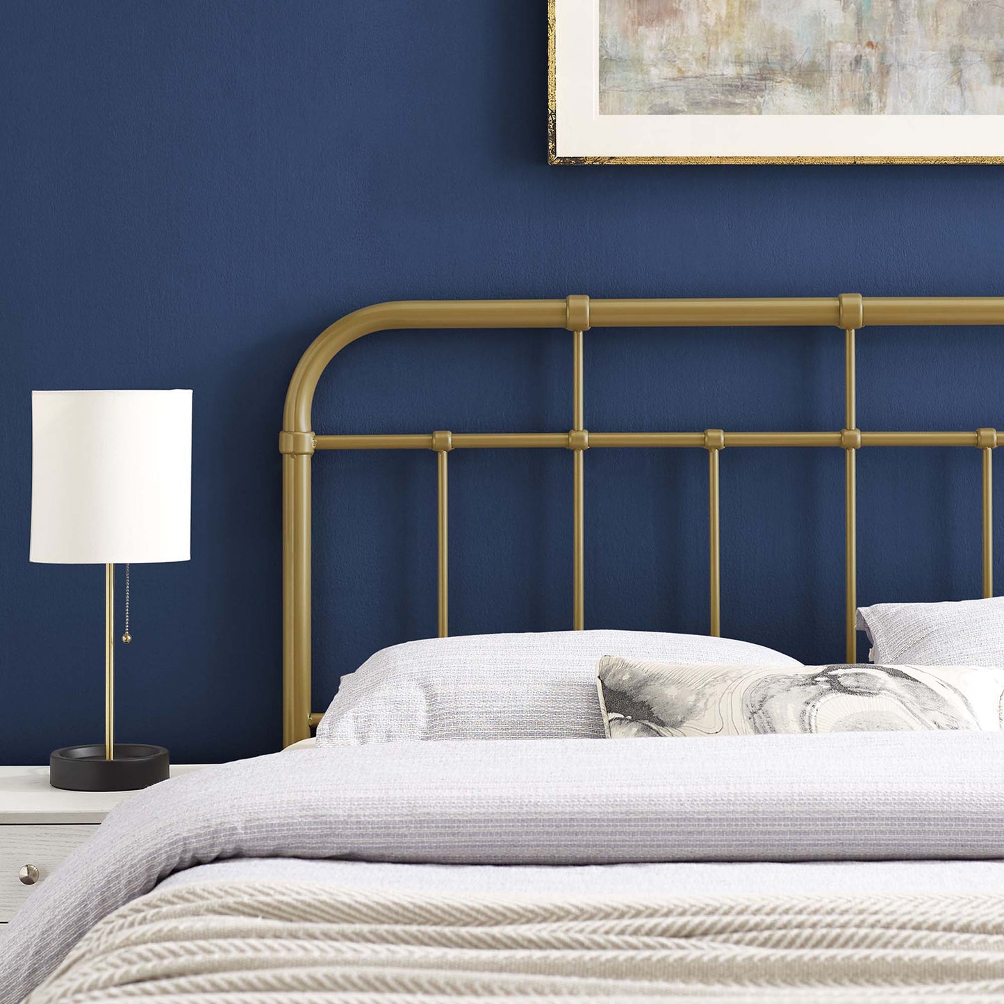 Alessia Metal King Headboard by Furniture For America
