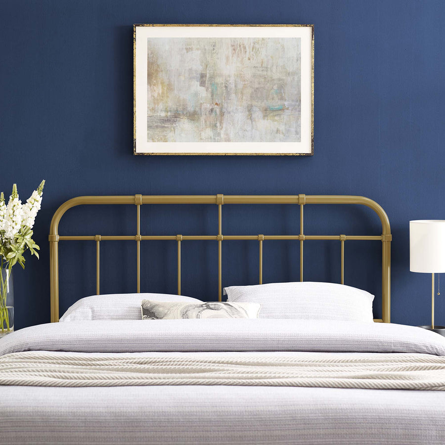 Chateau Metal King Headboard in Gold