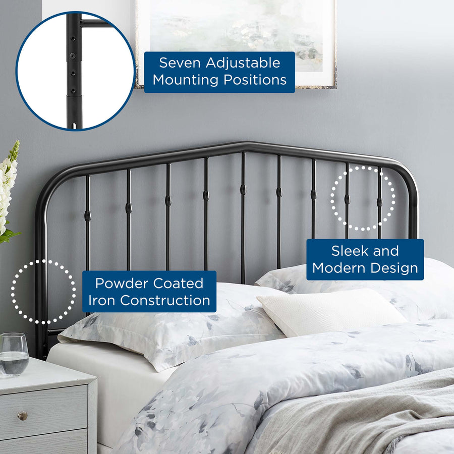 Forge Metal Twin Headboard in Black