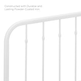 Forge Metal Twin Headboard in White