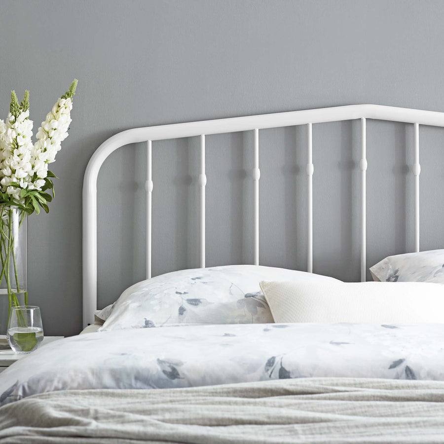 Forge Metal Twin Headboard in White
