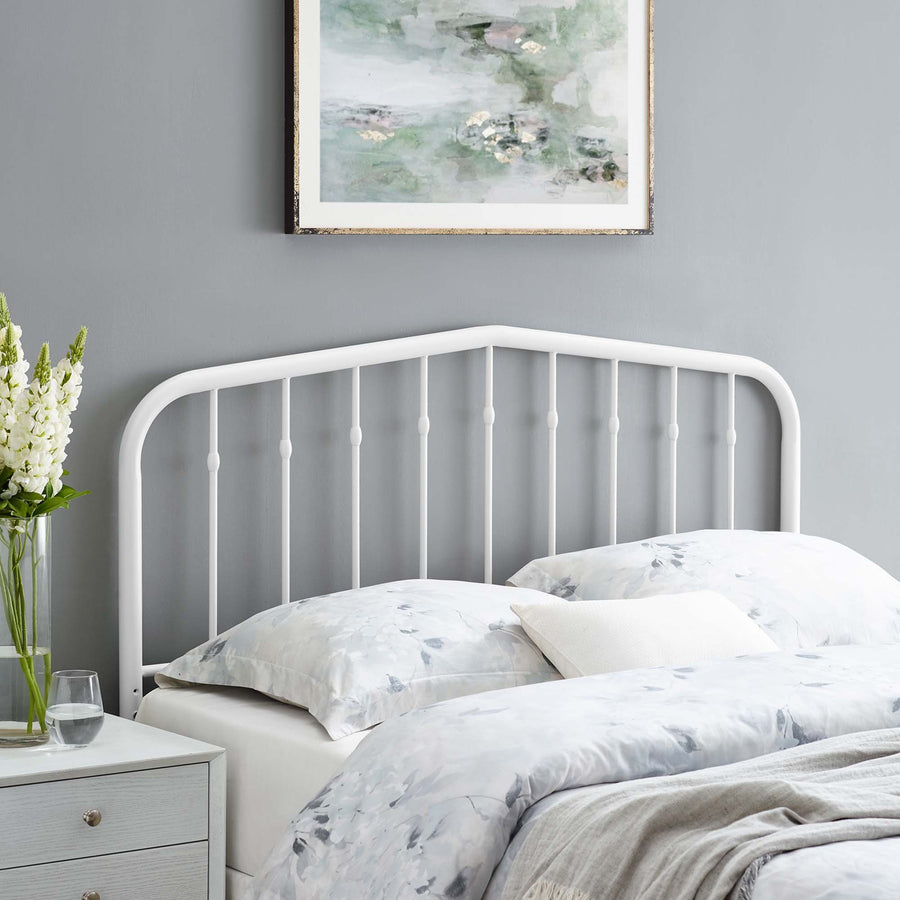 Forge Metal Twin Headboard in White