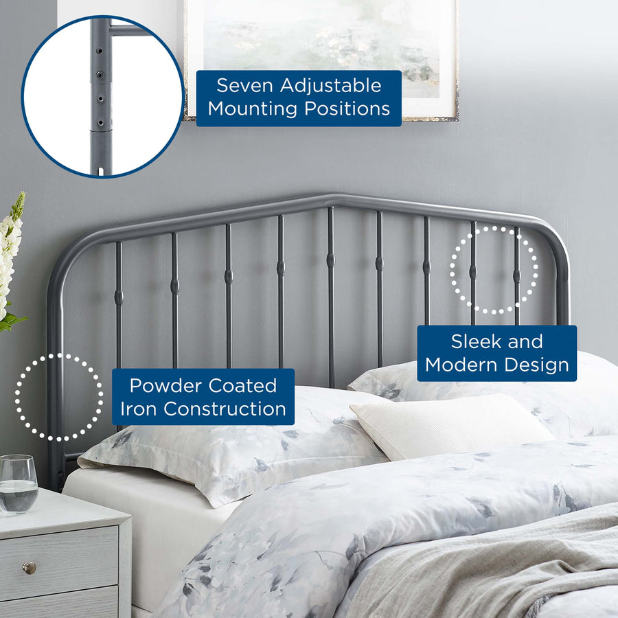 Forge Metal Full Headboard in Gray