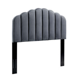 Jovie Performance Velvet Twin Headboard in Charcoal