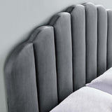 Jovie Performance Velvet Twin Headboard in Charcoal