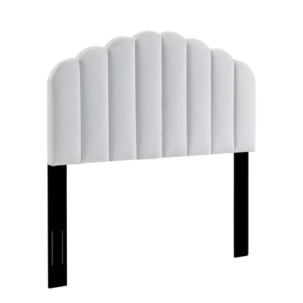 Veronique Performance Velvet Twin Headboard in White