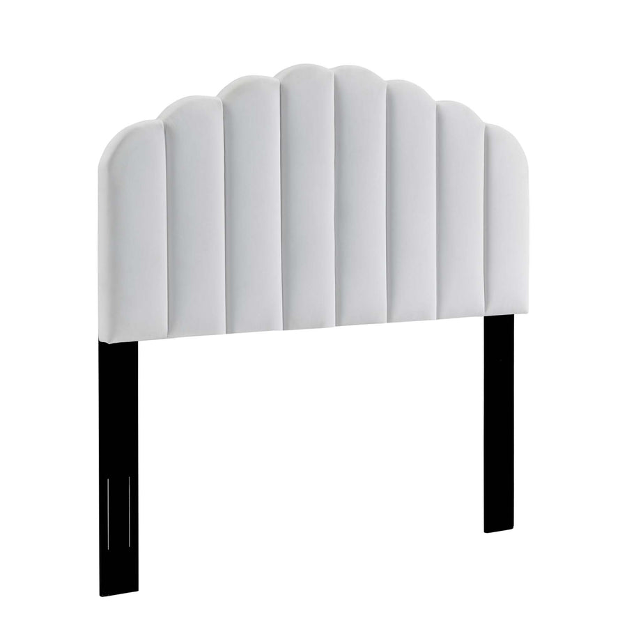 Jovie Performance Velvet Twin Headboard in White