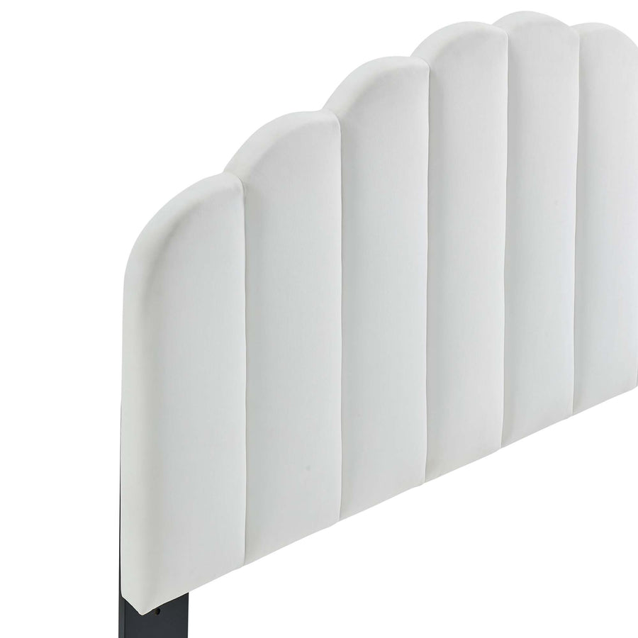 Jovie Performance Velvet Twin Headboard in White