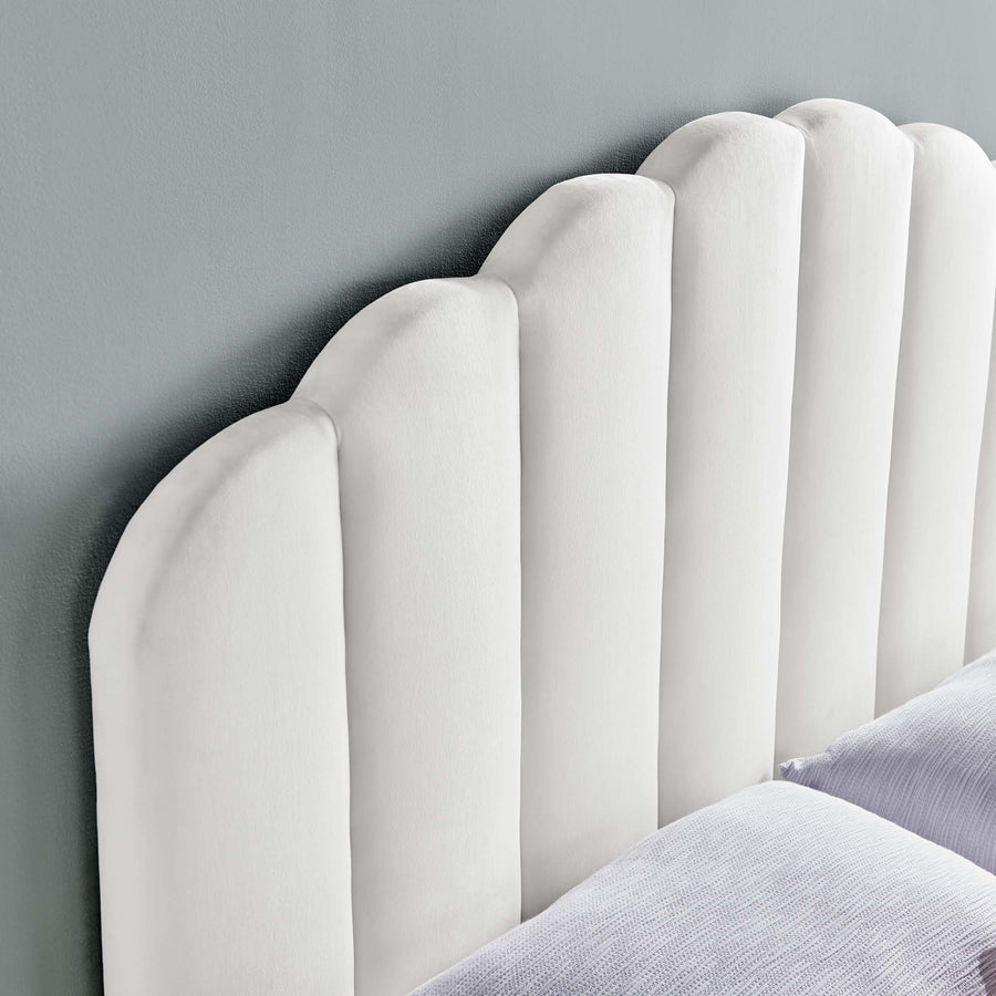 Jovie Performance Velvet Twin Headboard in White