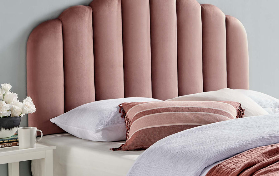 Jovie Performance Velvet Full/Queen Headboard in Dusty Rose