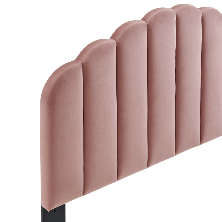 Jovie Performance Velvet Full/Queen Headboard in Dusty Rose