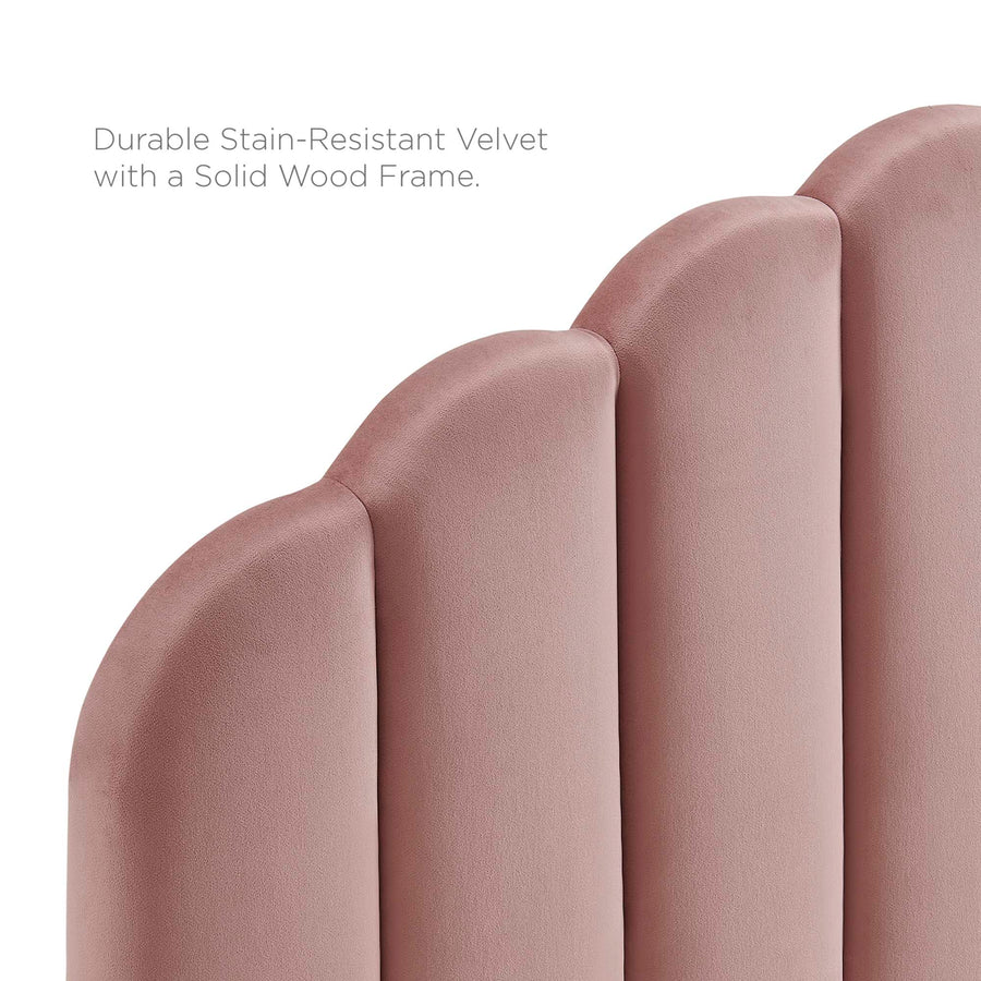 Jovie Performance Velvet Full/Queen Headboard in Dusty Rose