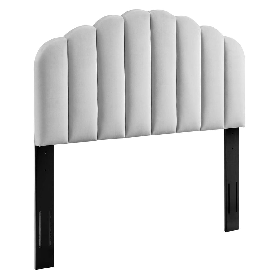 Jovie Performance Velvet Full/Queen Headboard in Light Gray