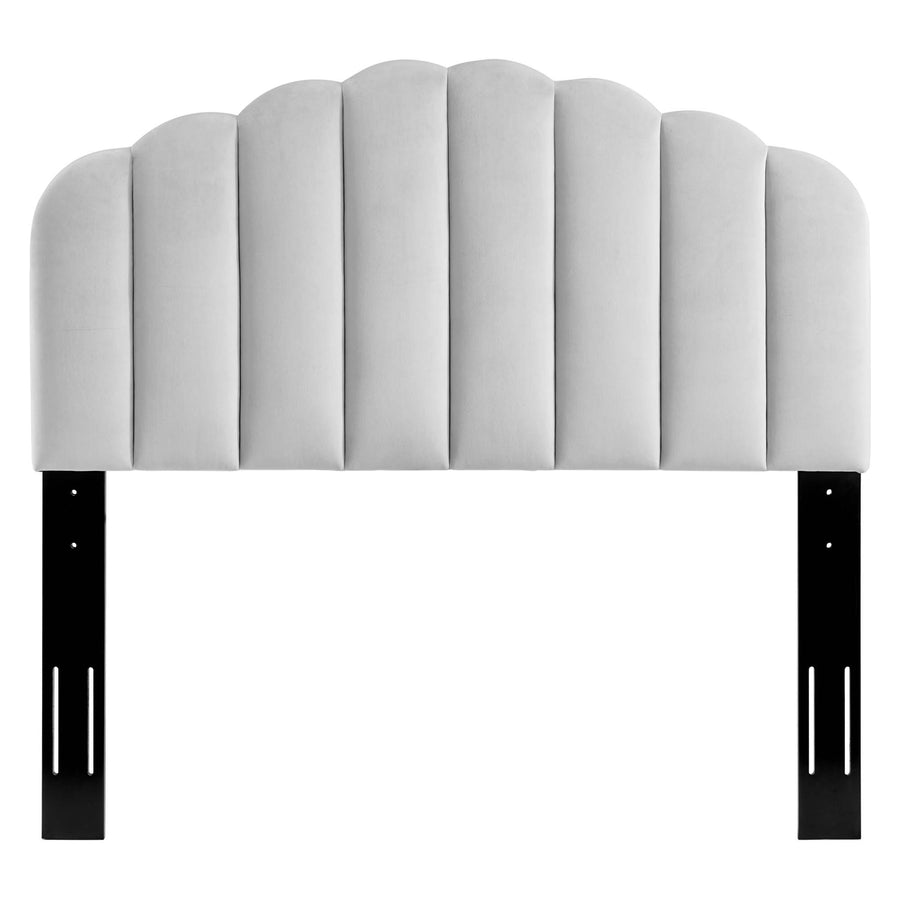 Jovie Performance Velvet Full/Queen Headboard in Light Gray