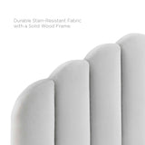 Jovie Performance Velvet Full/Queen Headboard in Light Gray