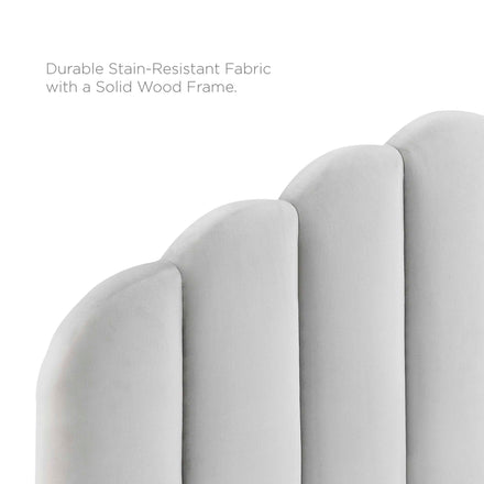 Veronique Performance Velvet Full/Queen Headboard in Light Gray