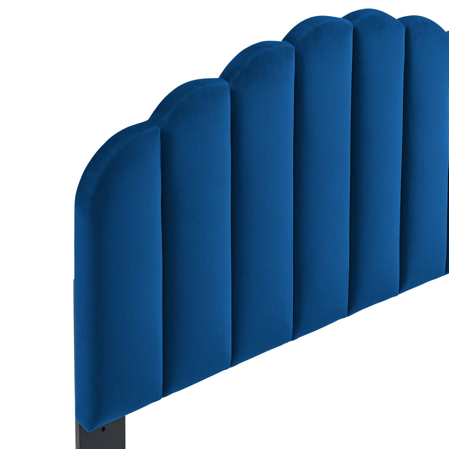 Jovie Performance Velvet Full/Queen Headboard in Navy